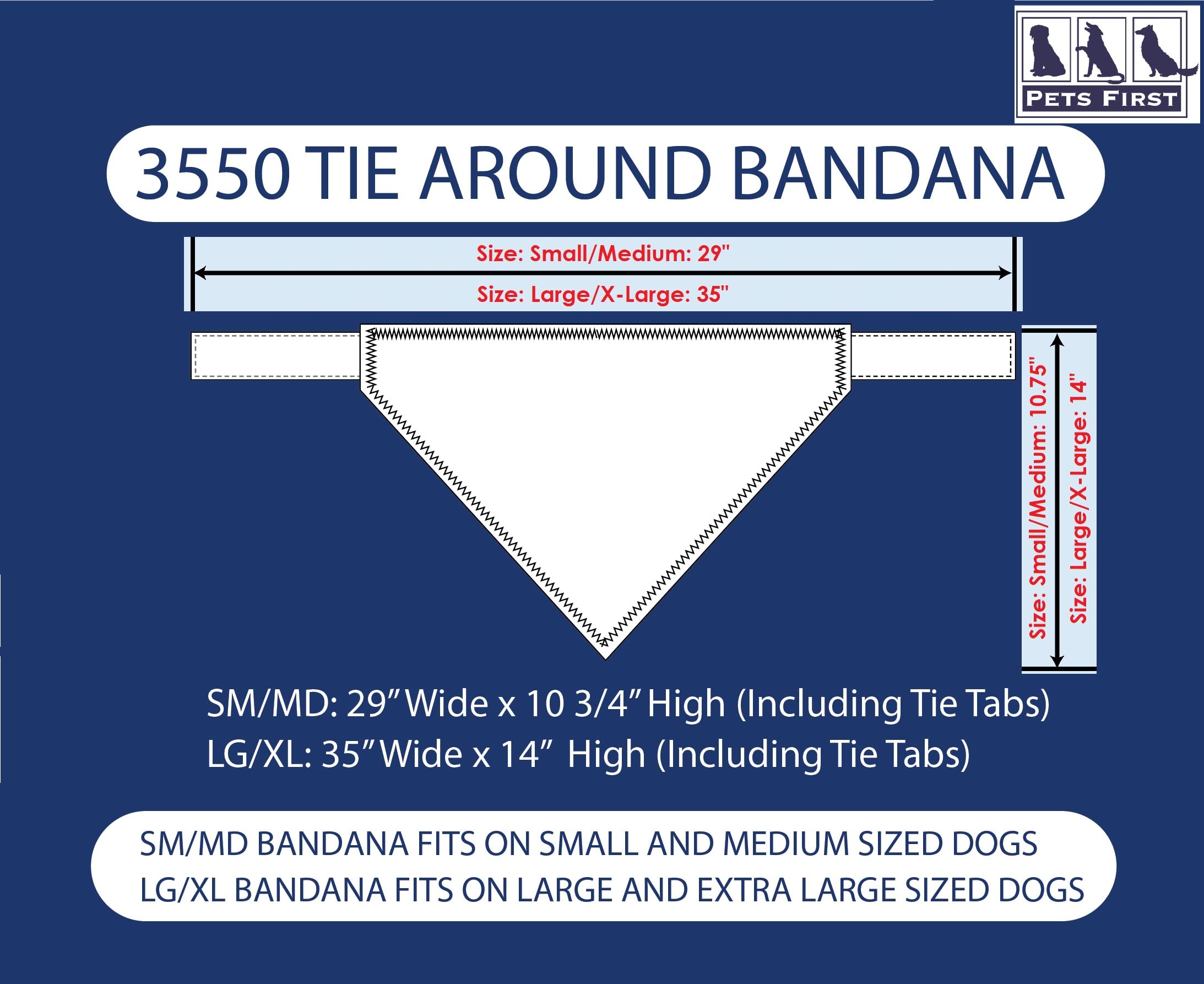Pets First Nfl Dallas Cowboys Tie Bandana, Large/X-Large. Dog Bandana Scarf Bib For Pet Cat Dog. The Ultimate Game-Day, Party Ba